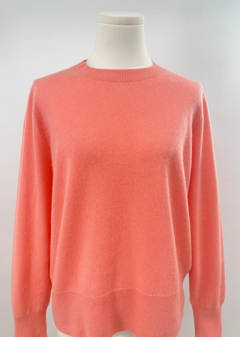 J Crew Melon 100% Cashmere Sweater Crewneck Knit Pullover L NWT